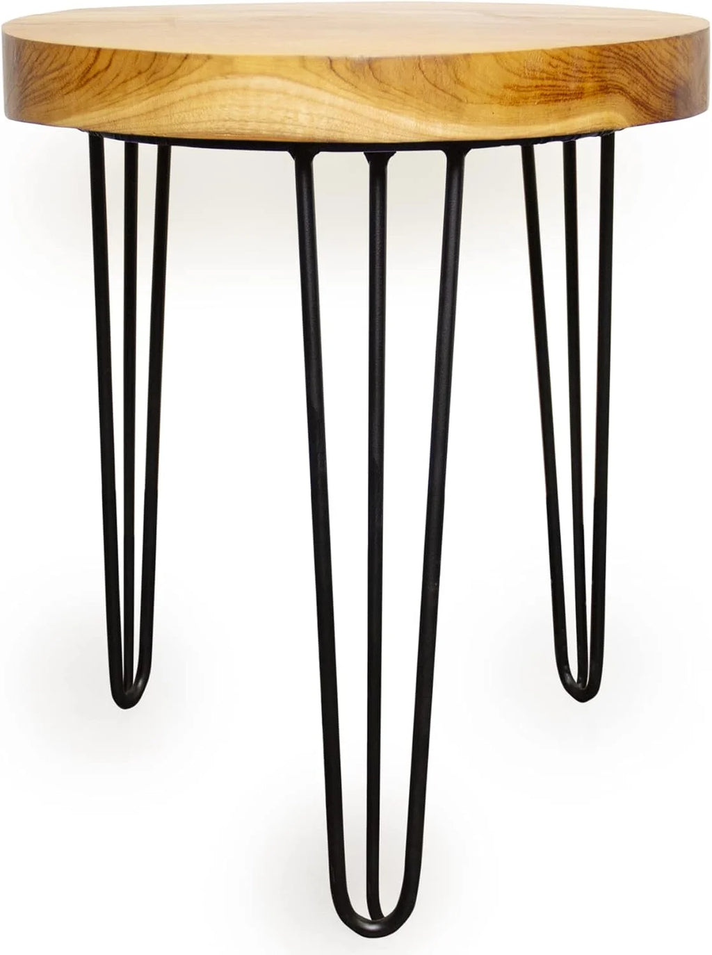 Round Teak Wood Accent End Table H51078