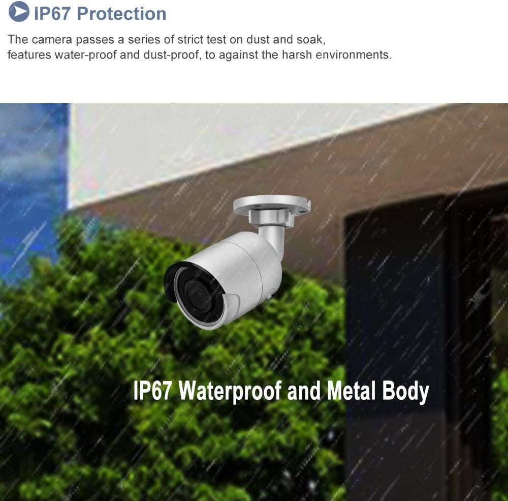 8MP Poe IP Outdoor Security Camera with EXIR Night Vision N640950