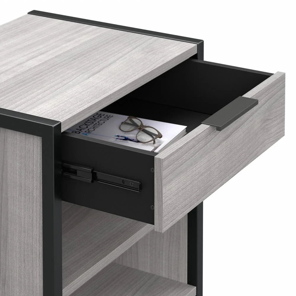Small End Table with Drawer in Platinum Gray T478