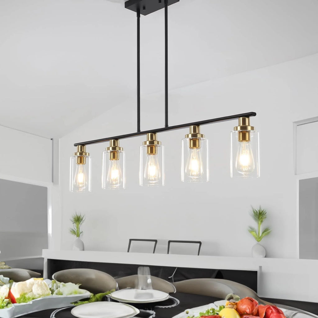 5 Lights Clear Glass Shade Island Light S99493