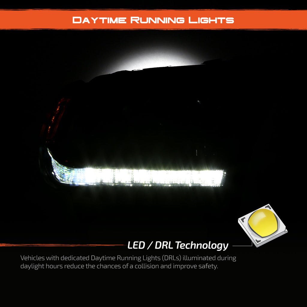 Chrome Bezel Projector Headlight with LED DRL O781310