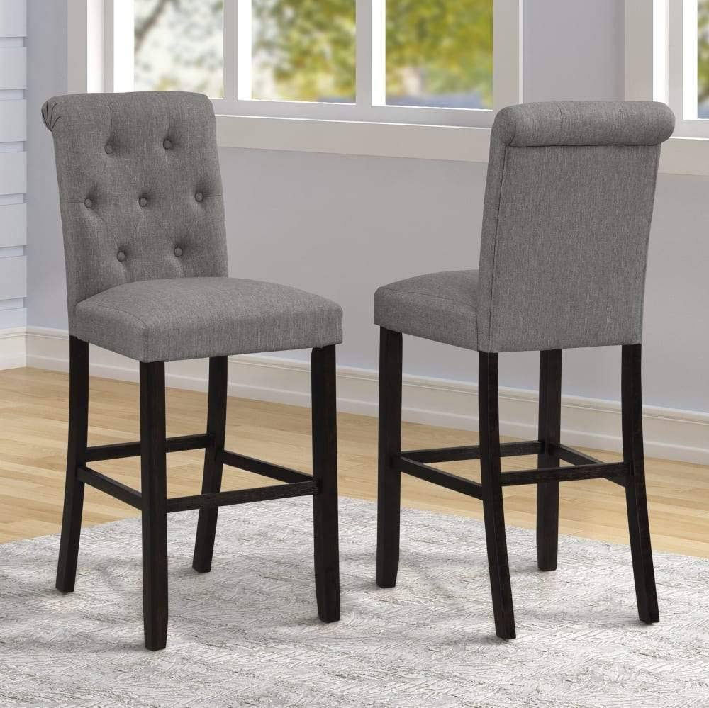 Solid Wood Tufted Barstool, Set of 2 H65257