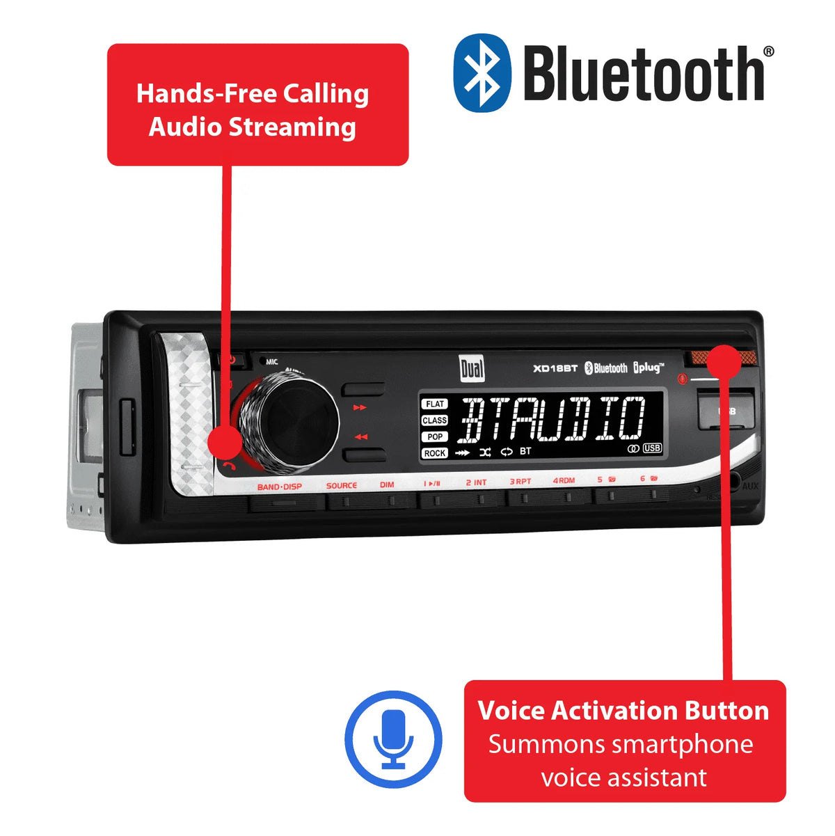 Single DIN Car Stereo Head Unit with Bluetooth C41915