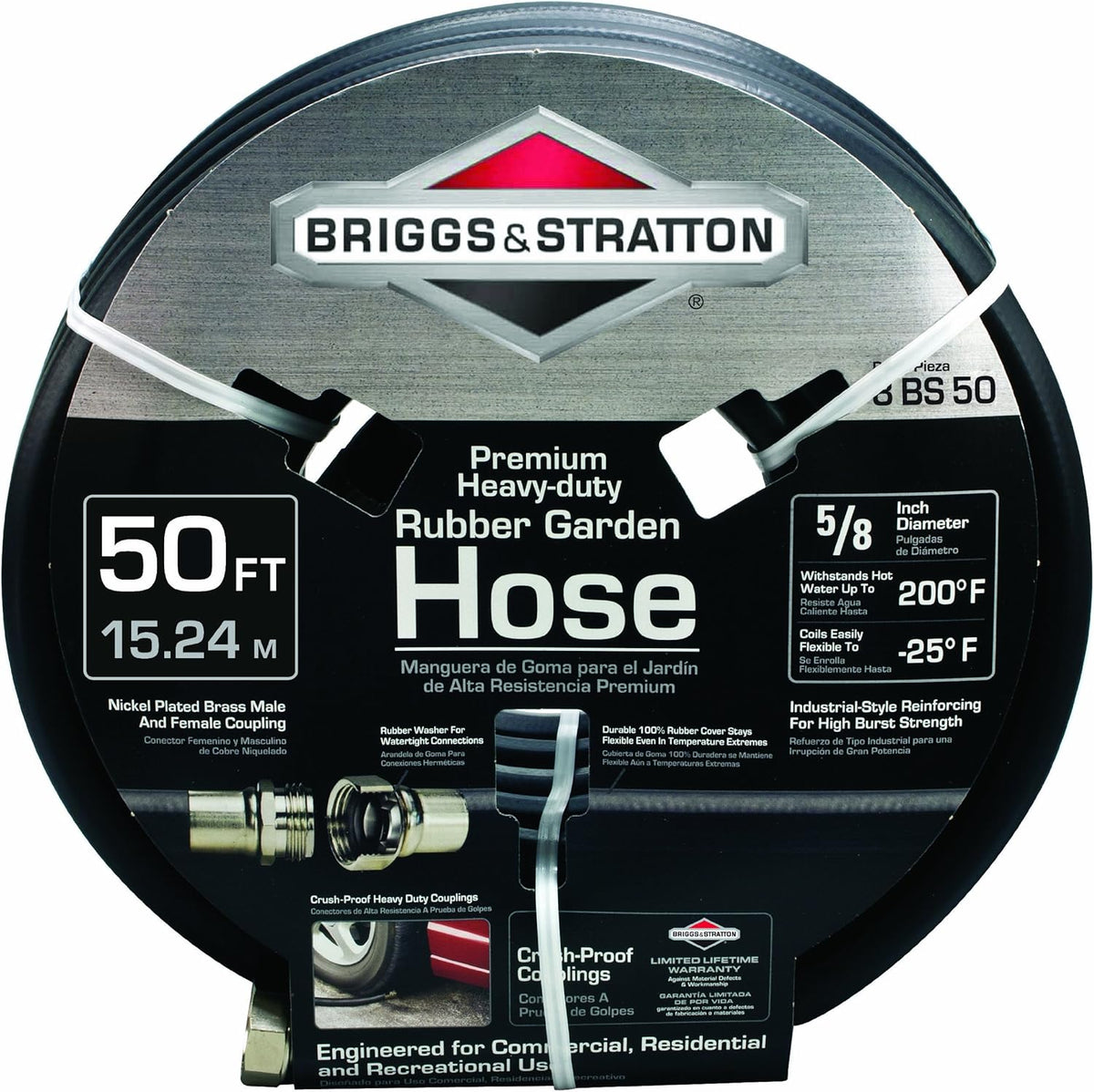 75-Foot Heavy-Duty Rubber Garden Hose Pack of 2 L22704
