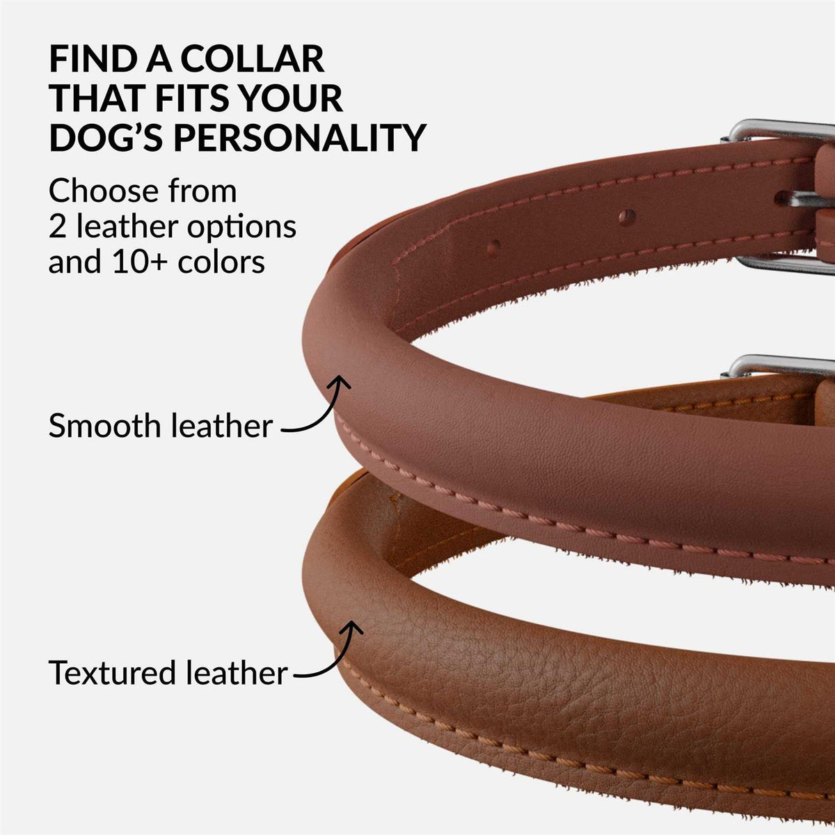 Rolled Leather Dog Collar X1201