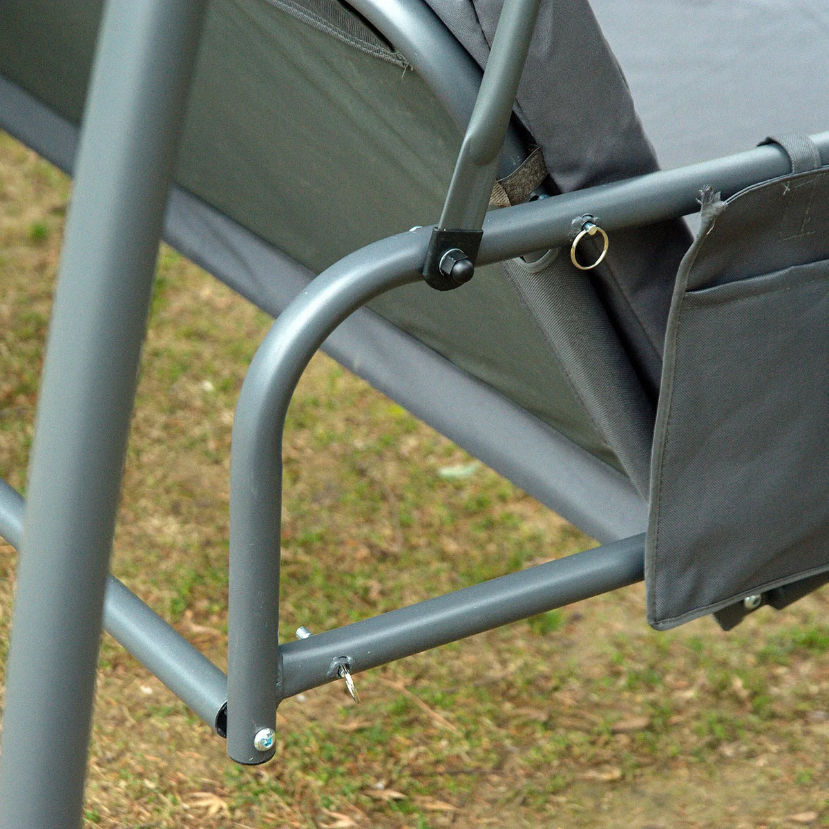 Gray 3-Seat Outdoor Swing Chair Bed C831