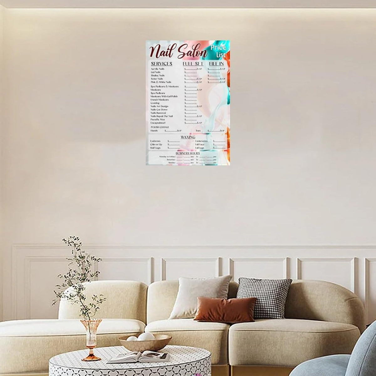 Canvas Poster Price List Art Poster N658125