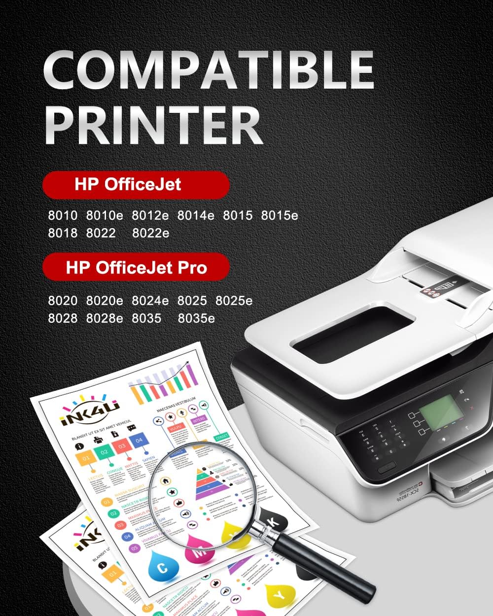 4-Pack Compatible Ink Cartridge Replacement High Yield D496662