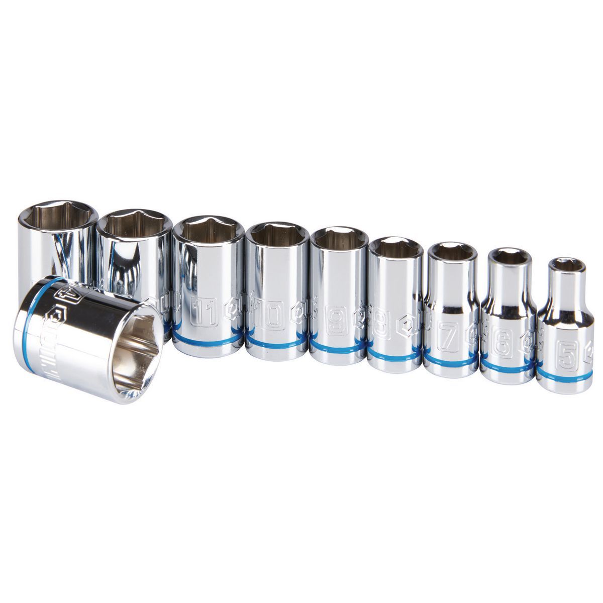 1/4 in. Drive Metric Chrome Socket Set, 10-Piece L2607