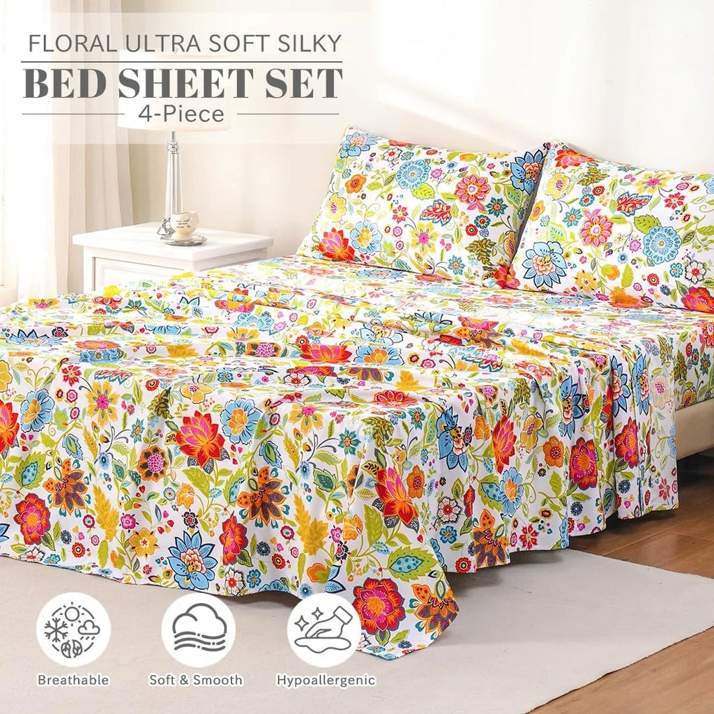 California King 4 Piece Microfiber Sheet Set with Deep Pocket R27591