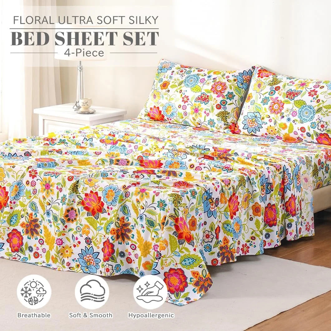 California King 4 Piece Microfiber Sheet Set with Deep Pocket R27591