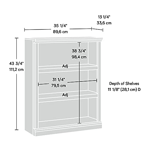 Salt Oak Finish Computer Desk with Hutch and 3-Shelf Bookcase C719