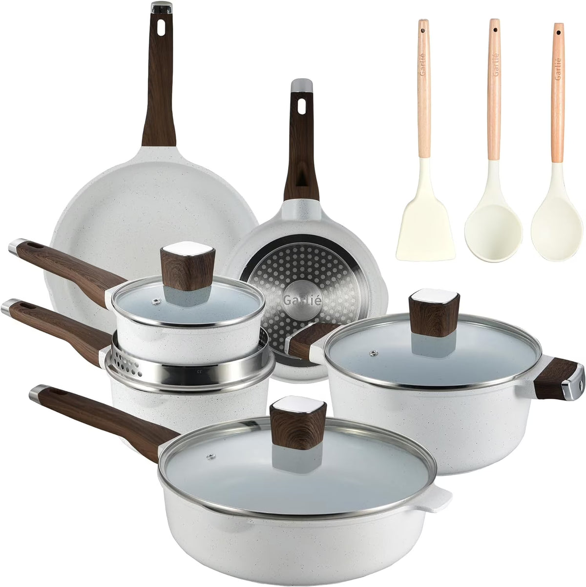 13pcs Nonstick White Granite Cookware Set L99570