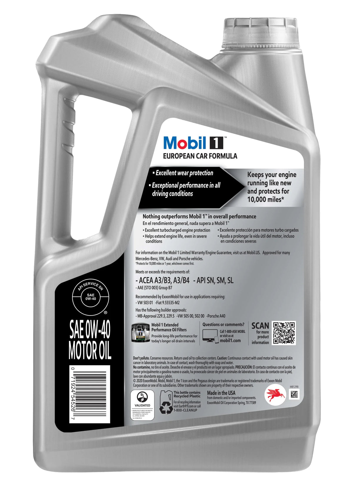 Full Synthetic 0W-40 Motor Oil 5 Quart Z486