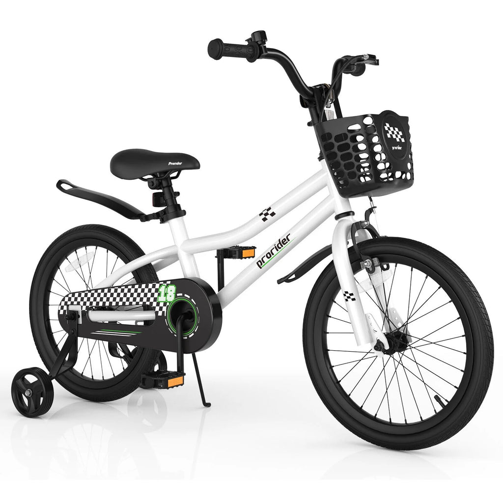 18 Inch Kids Bike with Training Wheels and Basket V67750