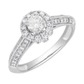 14KT Solid White Gold Lab Created Diamond Engagement Ring L368
