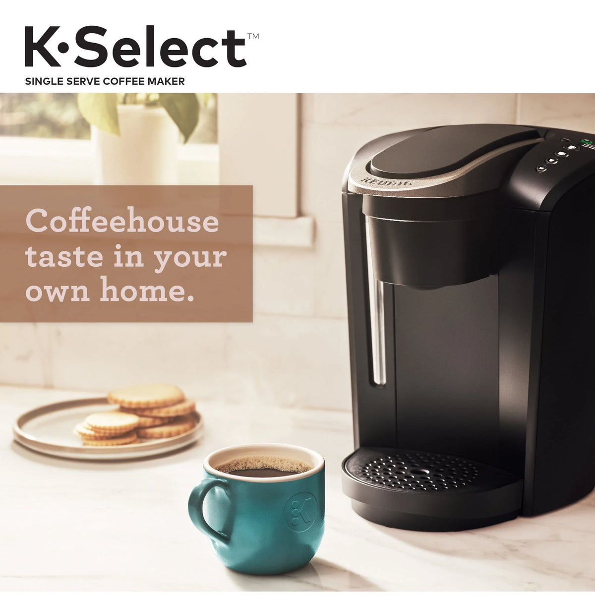Single-Serve K-Cup Pod Coffee Maker with 12oz Brew Size, Matte Black U1061
