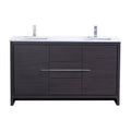 60 in. Double Sink Bathroom Vanity with White Quartz Counter Top K5017