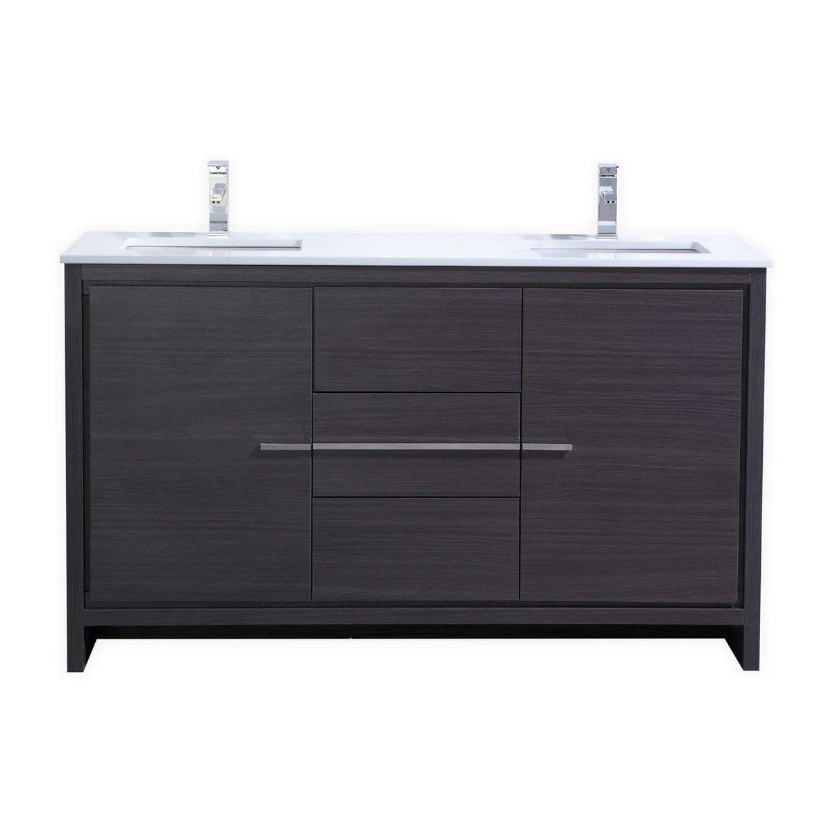 60 in. Double Sink Bathroom Vanity with White Quartz Counter Top K5017