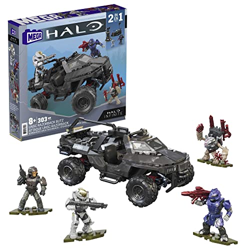 303 Piece UNSC Razorback Blitz Vehicle Building Toy Set with 4 Micro Action Figures J831727