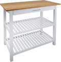 Natural White Kitchen Island with Hardwood Top Q12365