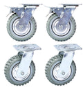 6 inch All Swivel Caster Wheels, Heavy Duty 4Pcs Pack Anti-Skid Rubber Swivel Casters with 360 Degree Top Plate K9000