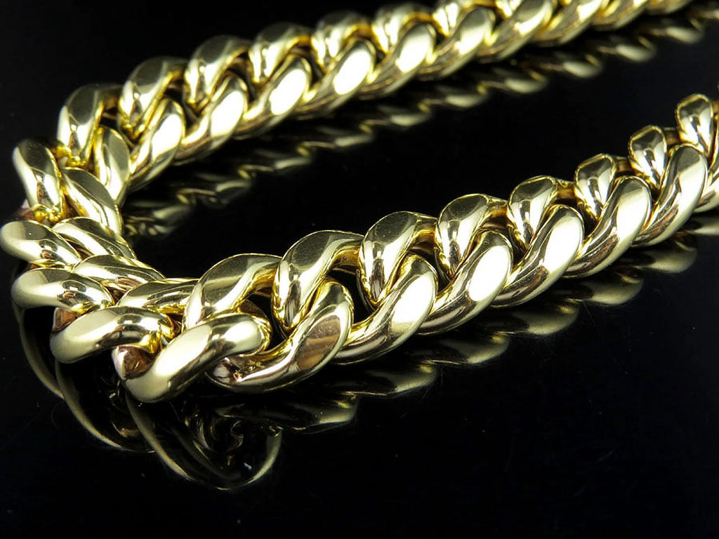10K Yellow Gold Miami Cuban Link Chain with Box Clasp J68236