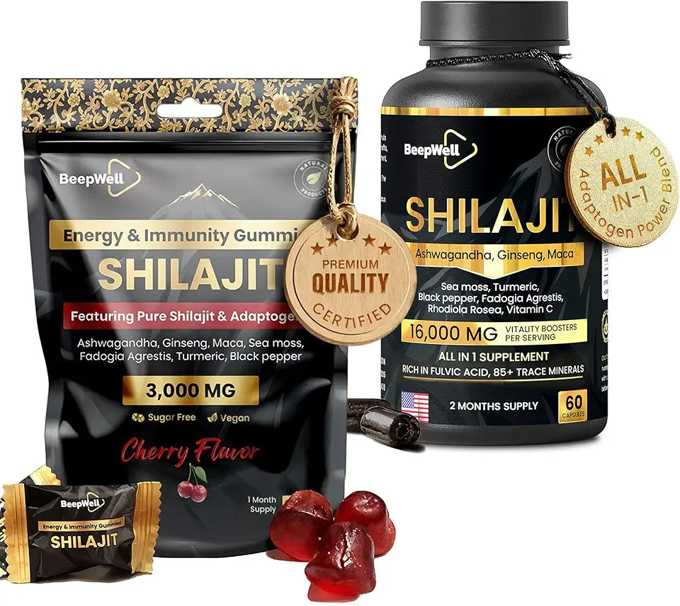 60 Capsules & 60 Gummies Sugar-Free Vegan Shilajit Bundle B4072