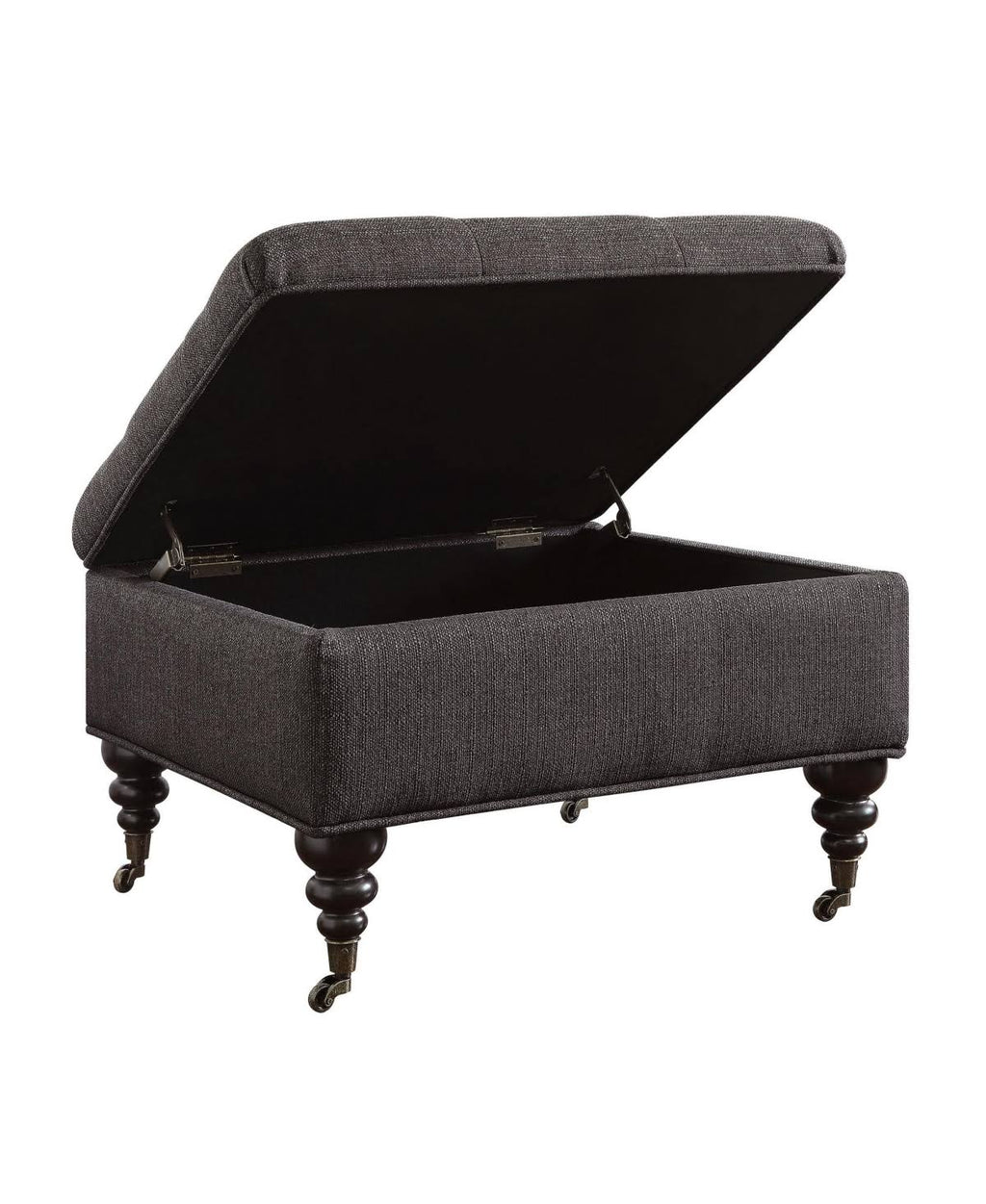 Blue Tufted Storage Ottoman with Casters U11016