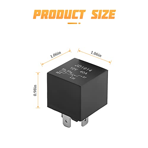 6 Pcs 12V 40 AMP Waterproof Automotive Relay and Harness Set N9446