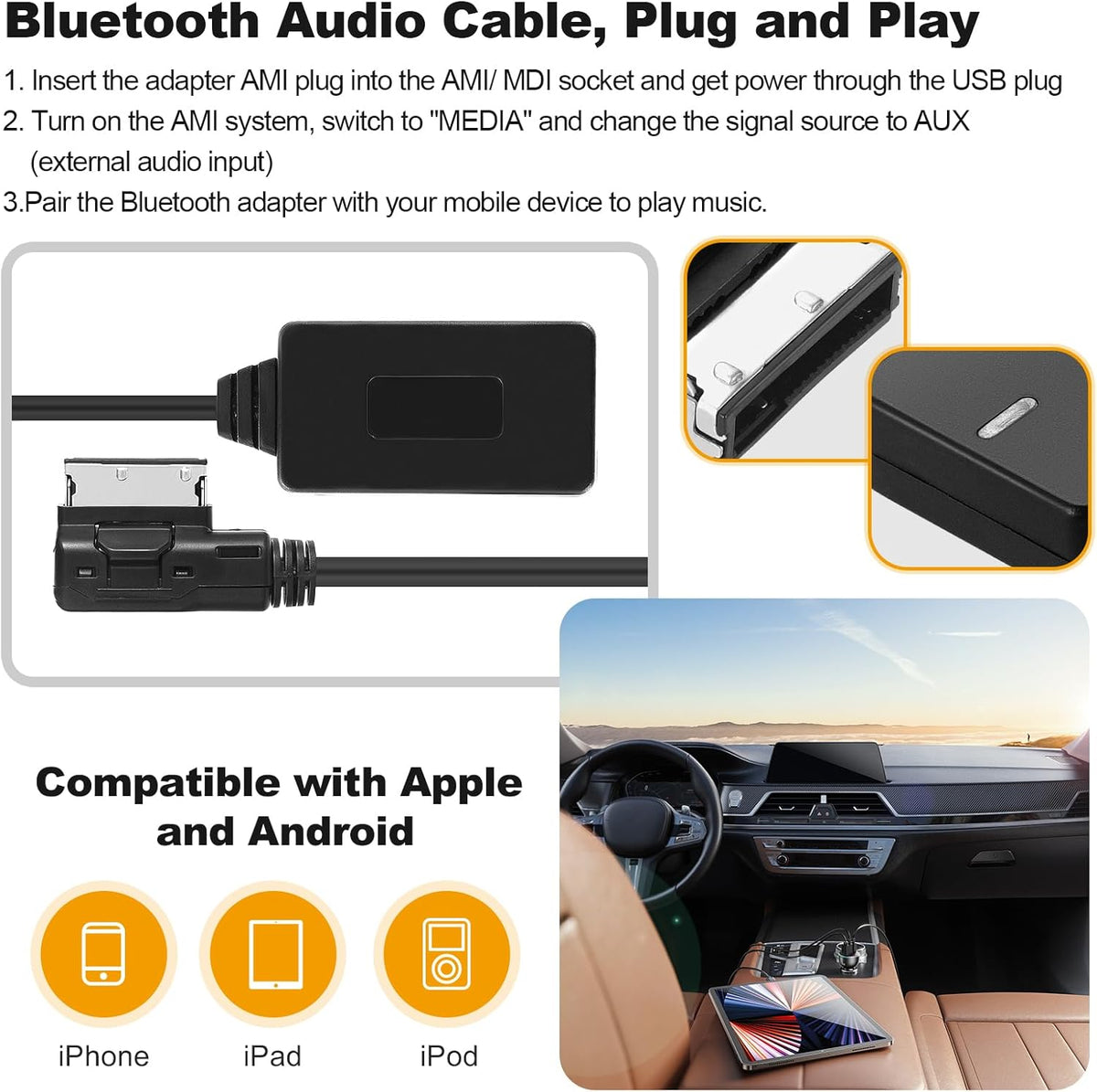 Bluetooth 5.0 Audio Adapter for AMI Port K4081