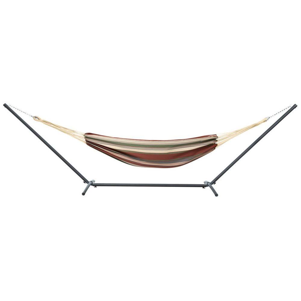Heather Fern Green Stripe Hammock with Steel Stand O310007