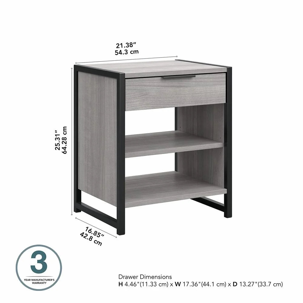 Small End Table with Drawer in Platinum Gray T478