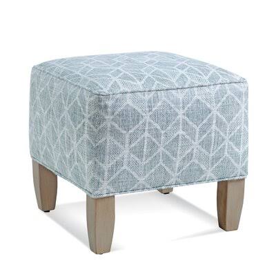 Green and Blue Stripe Square Ottoman T885