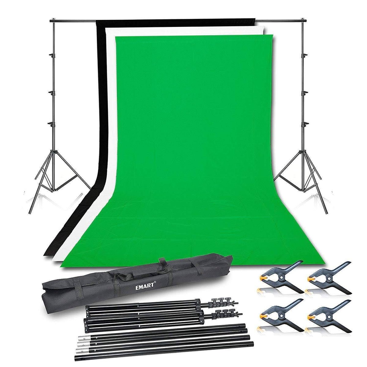 8.5x10ft Photography Background Stand Kit with 3 Muslin Backdrops U32443