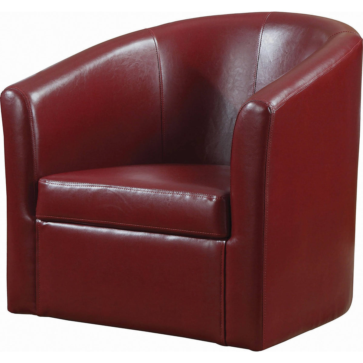 Red Faux Leather Swivel Armchair N414842