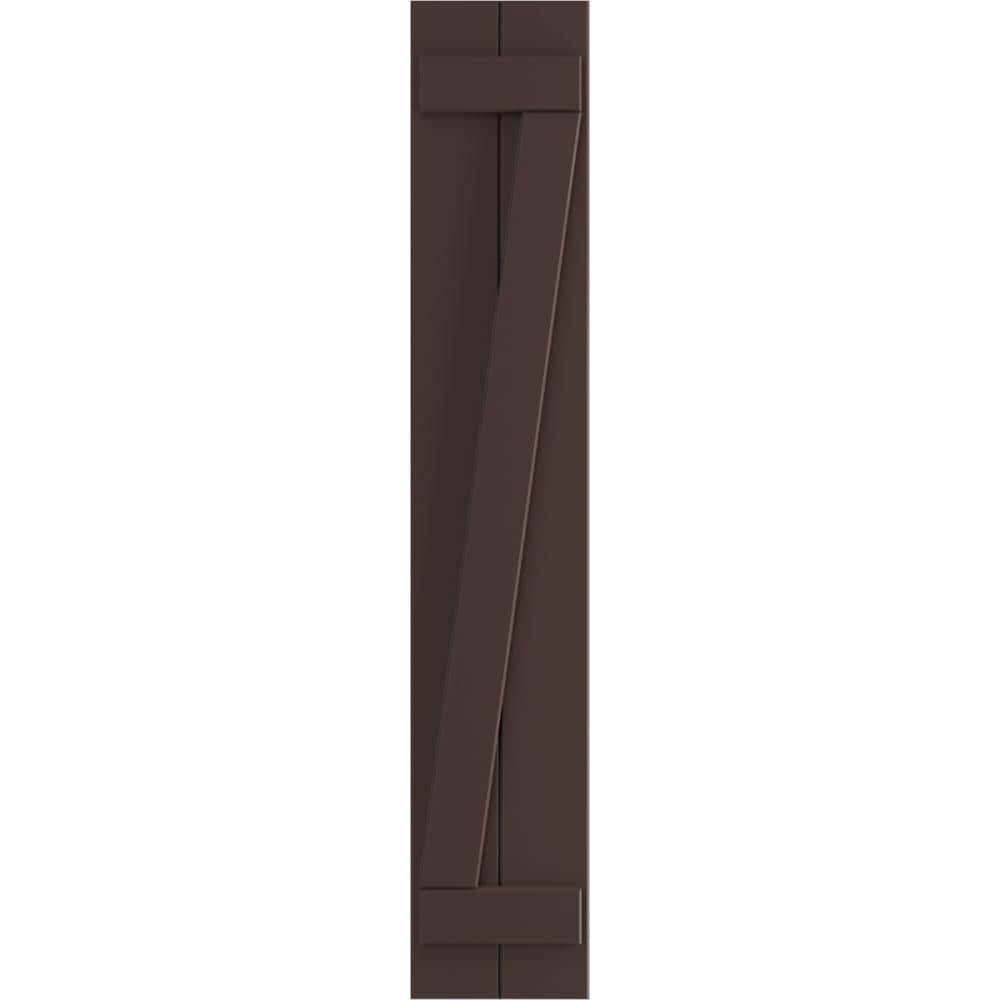Raisin Brown PVC Board and Batten Shutters, Per Pair Z554123
