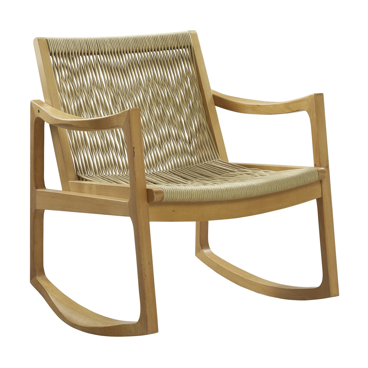 Natural Woven Rope Beechwood Rocking Chair N25235