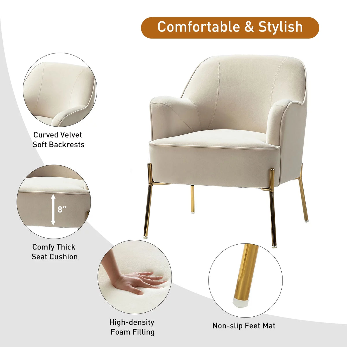 Pink Velvet Upholstered Accent Chair B823835