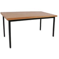 Fully Welded Table Black Frame Adjustable Legs Hardwood Top U331743