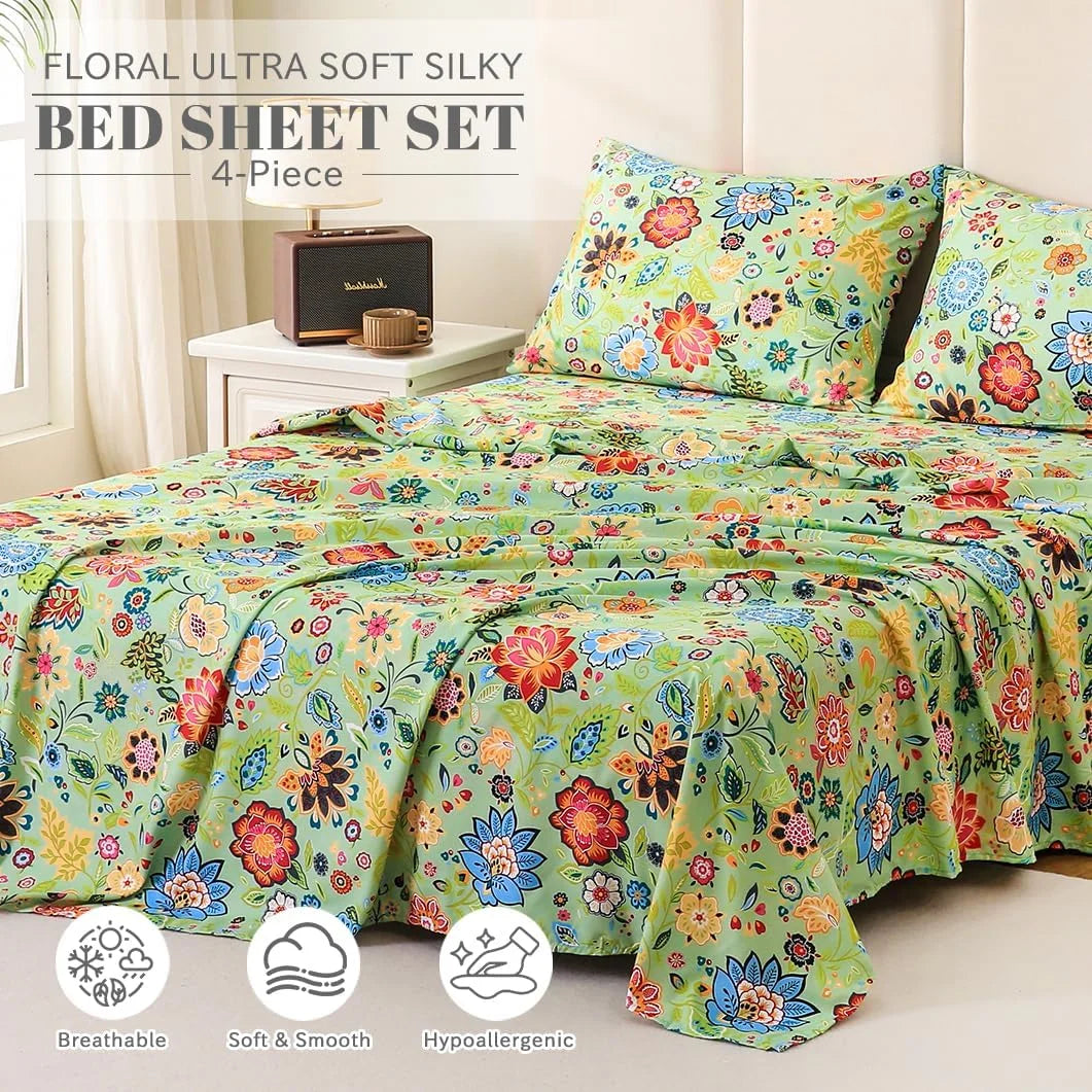 California King 4 Piece Microfiber Sheet Set with Deep Pocket R27591
