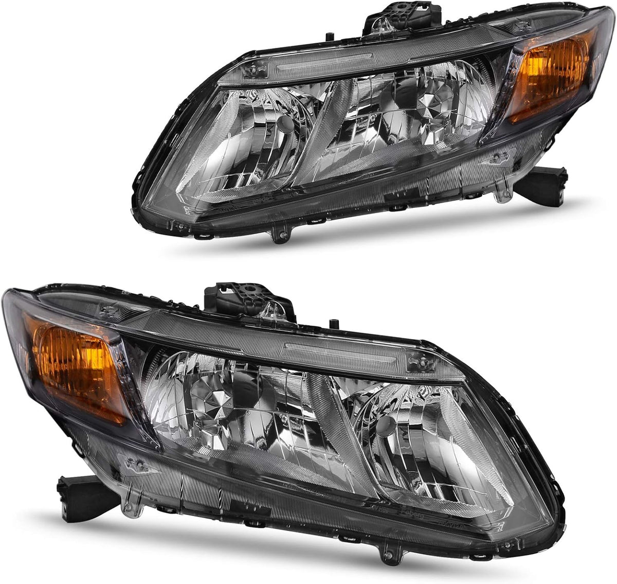 Headlight Assembly for Civic Sedan 4-Door and Coupe 2-Door, Black Housing W461896