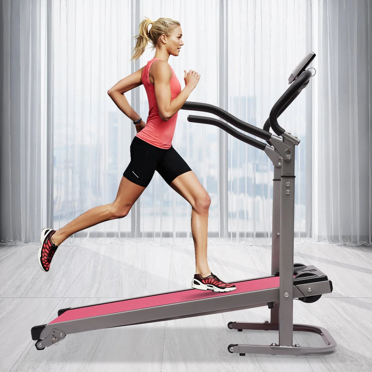 Folding Treadmill with LED Monitor N396490