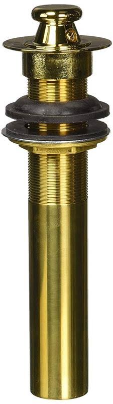 Lavatory Push Pop-Up Drain Assembly with Overflow Satin Gold S761