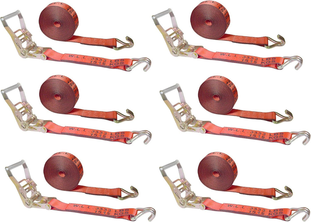 2” x 30’ Double Wire J Hook Ratchet Straps 8 Pack O60938