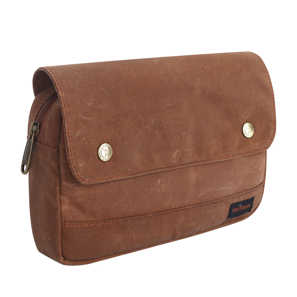 Brown Waxed Canvas Bicycle Pouch Bag W100376