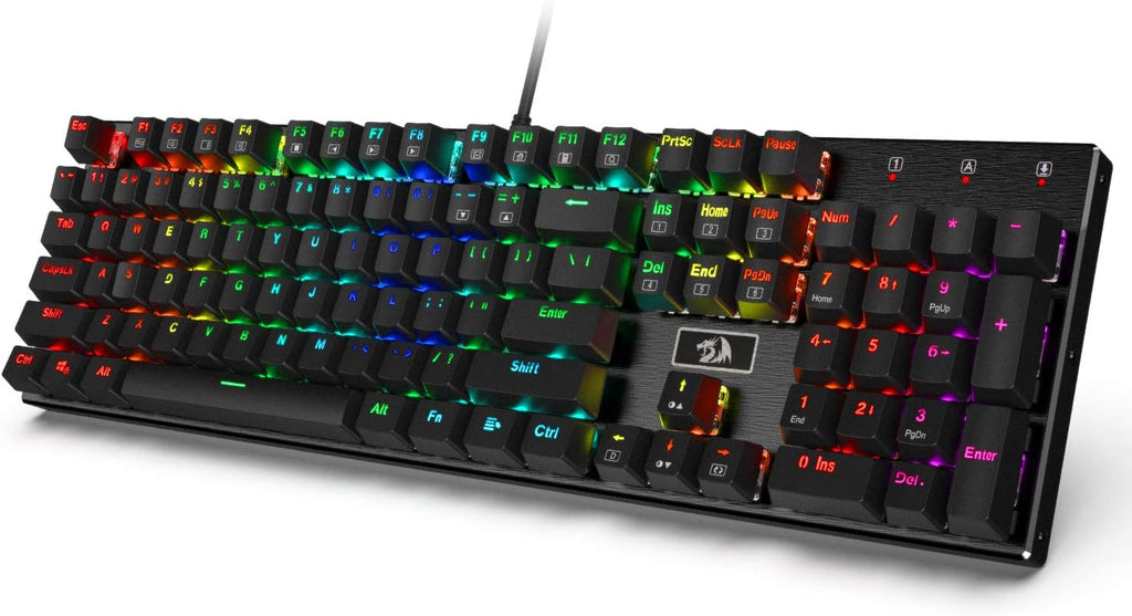 RGB LED Backlit Wired Mechanical Gaming Keyboard, Aluminum Base, 104 Standard Keys X92998