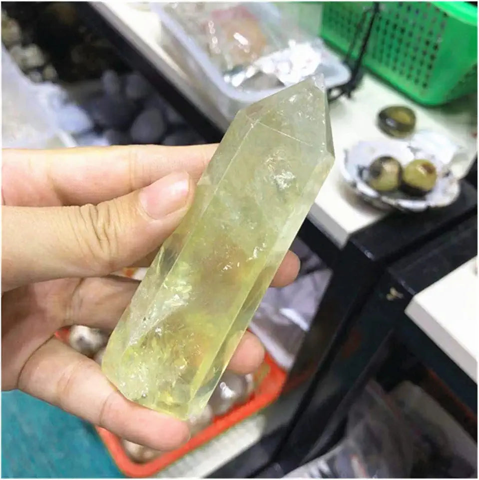 Natural Citrine Quartz Crystal Wand Point N90428
