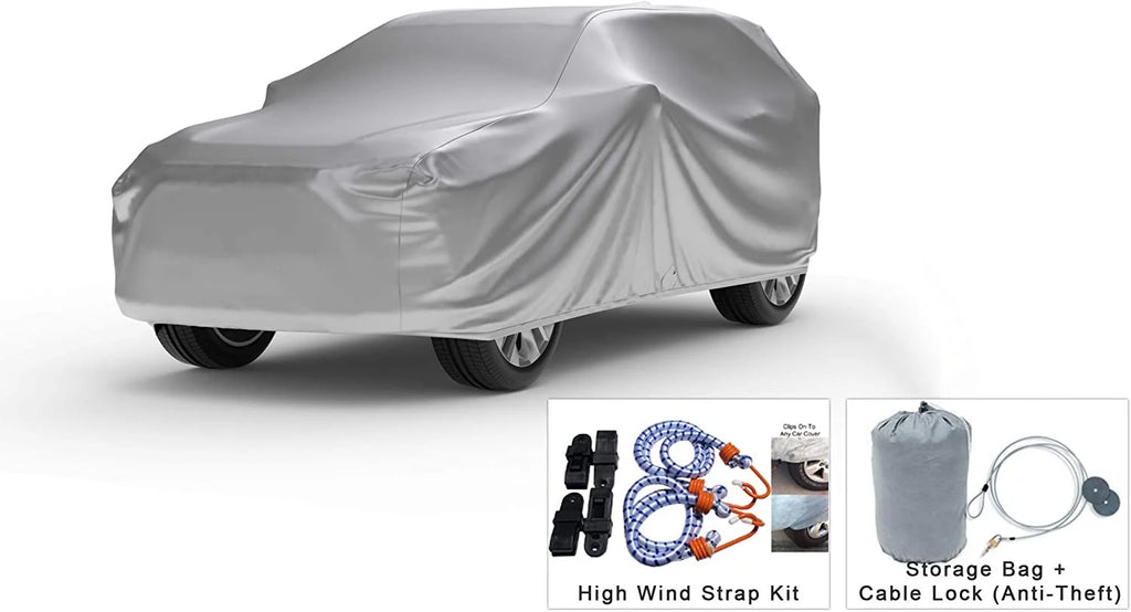 SUV Cover with Fleece Lining, Anti-Theft Cable Lock, Storage Bag & Wind Straps F960