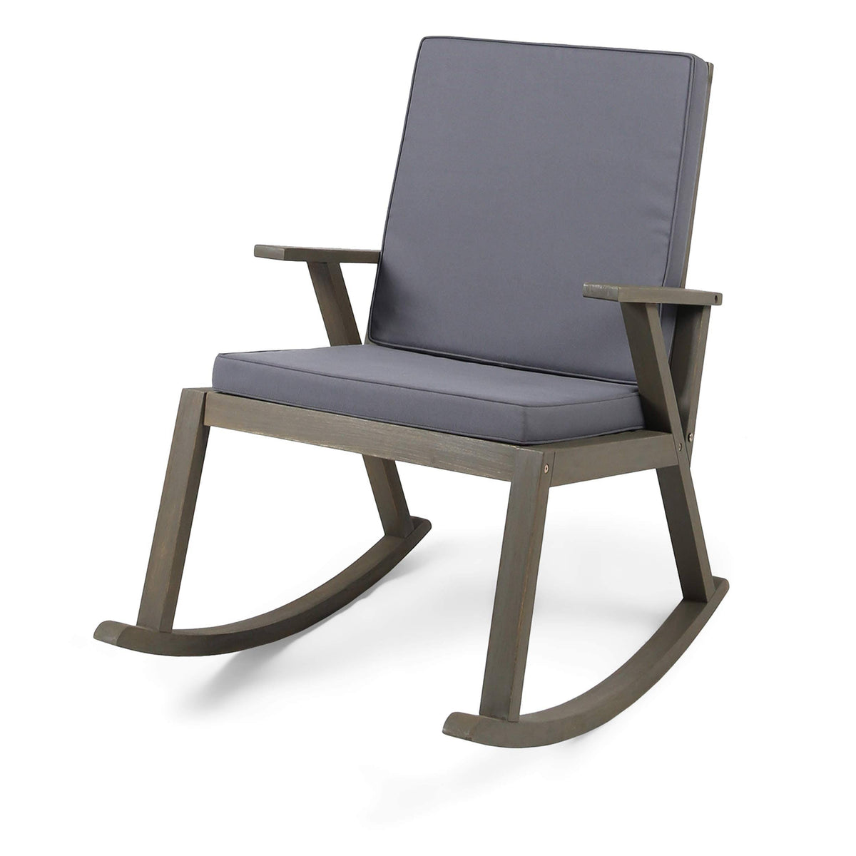 Gray Acacia Wood Rocking Chair U7166